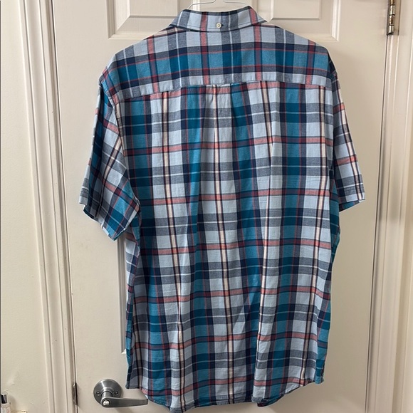 St. John's Bay Blue and Red Casual Button Down Shirt - Picture 3 of 3